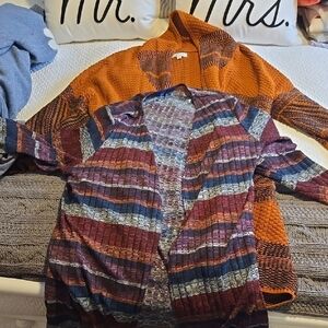 2 PiECES Striped Multicolor Cardigan Set